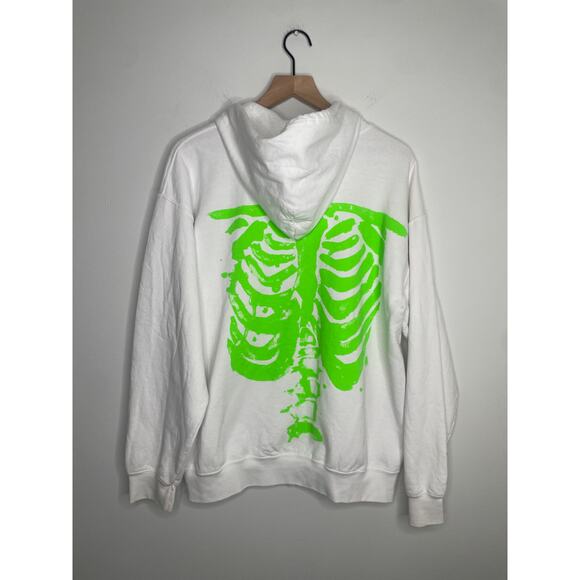 Urban Outfitters Project Social T Skeleton Hoodie Small Medium Zip Up Sweatshirt - Picture 11 of 12